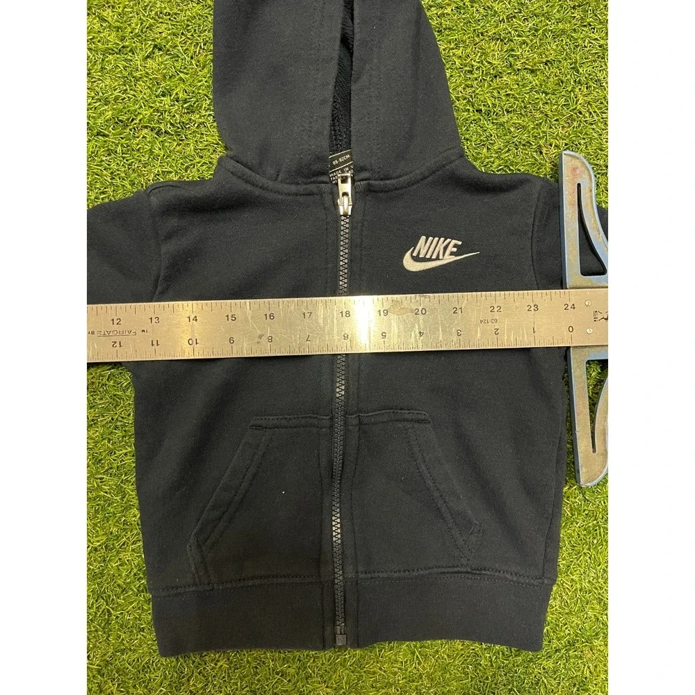 Vintage Nike Jacket Baby 2T (1-2 Years) Black Hood Club Fleece Lined‎ Full Zip